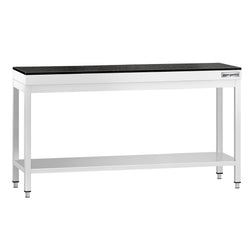 Stół roboczy centralny ze stali nierdzewnej PREMIUM - 1800x600mm - z półką - z blatem granitowym