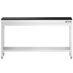 Stół roboczy centralny ze stali nierdzewnej PREMIUM - 2000x800mm - z półką - z blatem granitowym