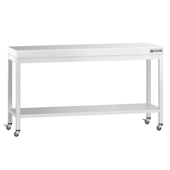 Stół roboczy ze stali nierdzewnej PREMIUM – 1800 x 700 mm – z półką dolną i kółkami