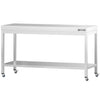 Stół roboczy ze stali nierdzewnej PREMIUM – 1800 x 600 mm – z półką dolną i kółkami