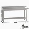 Commercial Stainless Steel Table with Upstand ECO - 1800x600mm - with Undershelf - with Rear Upstand