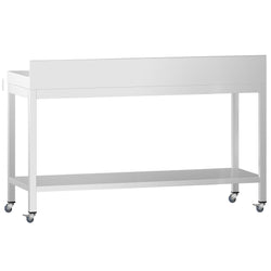 Stół roboczy ze stali nierdzewnej PREMIUM – 1800 x 800 mm – z półką dolną, nadstawką i kółkami