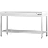 Commercial Stainless Steel Centre Table PREMIUM - 1800x600mm - with Undershelf - with 2 Undershelves - with Green/Red/White Chopping Board