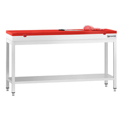 Stół roboczy ze stali nierdzewnej PREMIUM - 1800x700 mm - z podstawą - w tym deska do krojenia czerwona