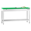 Commercial Stainless Steel Centre Table PREMIUM - 1800x700mm - with Undershelf - with Cross Bracing - with Green Chopping Board