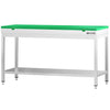 Commercial Stainless Steel Centre Table PREMIUM - 1800x700mm - with Undershelf - with Cross Bracing - with Green Chopping Board