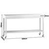 Stół roboczy ze stali nierdzewnej PREMIUM – 1800 x 700 mm – z półką dolną i kółkami
