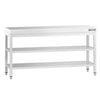 Commercial Stainless Steel Centre Table PREMIUM - 1800x800mm - with Undershelf - with 2 Undershelves - with Cross Bracing