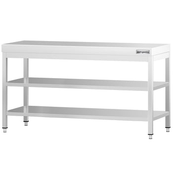 Stół roboczy ze stali nierdzewnej PREMIUM - 1800x800 mm - z półką dolną i półką pośrednią - Prime Gastro