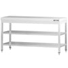 Commercial Stainless Steel Centre Table PREMIUM - 1800x600mm - with Undershelf - with 2 Undershelves
