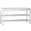 Commercial Stainless Steel Centre Table PREMIUM - 1800x700mm - with Undershelf - with 2 Undershelves - with Cross Bracing