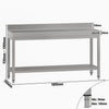 Commercial Stainless Steel Table with Upstand ECO - 1800x700mm - with Undershelf - with Rear Upstand