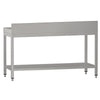 Commercial Stainless Steel Table with Upstand ECO - 1800x600mm - with Undershelf - with Rear Upstand