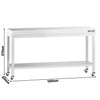 Stół roboczy ze stali nierdzewnej PREMIUM – 1800 x 800 mm – z półką dolną i kółkami