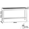 Stół roboczy centralny ze stali nierdzewnej PREMIUM - 2000x600mm - z półką - z blatem granitowym