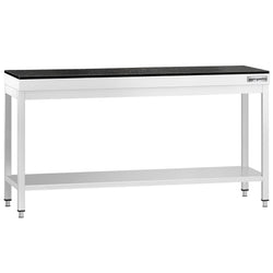 Stół roboczy centralny ze stali nierdzewnej PREMIUM - 2000x700mm - z półką - z blatem granitowym