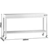 Stół roboczy ze stali nierdzewnej PREMIUM – 2000 x 600 mm – z półką dolną i kółkami