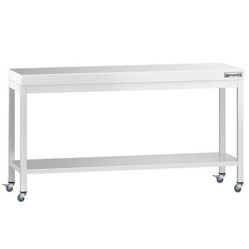 Stół roboczy ze stali nierdzewnej PREMIUM – 2000 x 700 mm – z półką dolną i kółkami