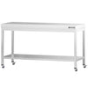 Stół roboczy ze stali nierdzewnej PREMIUM – 2000 x 800 mm – z półką dolną i kółkami