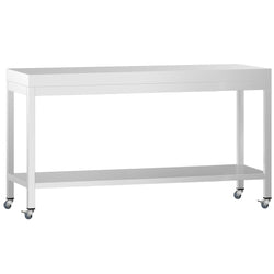 Stół roboczy ze stali nierdzewnej PREMIUM – 2000 x 800 mm – z półką dolną i kółkami