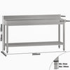 Commercial Stainless Steel Table with Upstand ECO - 2000x600mm - with Undershelf - with Rear Upstand - with Cross Bracing