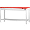 Commercial Stainless Steel Centre Table PREMIUM - 2000x700mm - with Undershelf - with Red Chopping Board