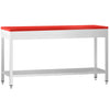 Commercial Stainless Steel Centre Table PREMIUM - 2000x600mm - with Undershelf - with 2 Undershelves - with Green/Red/White Chopping Board