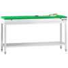 Commercial Stainless Steel Centre Table PREMIUM - 2000x700mm - with Undershelf - with 2 Undershelves - with Green Chopping Board