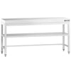 Commercial Stainless Steel Centre Table PREMIUM - 2000x700mm - with Undershelf - with Cross Bracing
