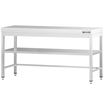 Stół roboczy ze stali nierdzewnej PREMIUM - 2000x600 mm - z dolną półką & rozpórką - Prime Gastro