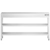 Commercial Stainless Steel Centre Table PREMIUM - 2000x800mm - with Undershelf - with 2 Undershelves - with Cross Bracing