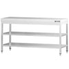 Commercial Stainless Steel Centre Table PREMIUM - 2000x800mm - with Undershelf - with 2 Undershelves - with Cross Bracing