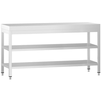 Stół roboczy ze stali nierdzewnej PREMIUM - 2000x800 mm - z półką dolną i półką pośrednią - Prime Gastro