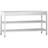 Commercial Stainless Steel Centre Table PREMIUM - 2000x600mm - with Undershelf - with Additional Undershelf (mid-shelf)