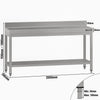 Commercial Stainless Steel Table with Upstand ECO - 2000x700mm - with Undershelf - with Rear Upstand