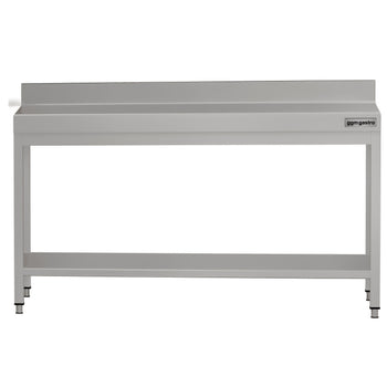 Stół roboczy ze stali nierdzewnej ECO - 2000x600 mm - z półką dolną i panelem tylnym - Prime Gastro