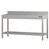 Commercial Stainless Steel Table with Upstand ECO - 2000x700mm - with Undershelf - with Rear Upstand