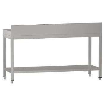 Stół roboczy ze stali nierdzewnej ECO - 2000x600 mm - z półką dolną i panelem tylnym - Prime Gastro