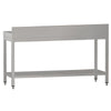 Commercial Stainless Steel Table with Upstand ECO - 2000x700mm - with Undershelf - with Rear Upstand