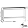 Stół roboczy PREMIUM – stal nierdzewna – 2000 x 800 mm – z półką dolną – z blatem granitowym