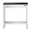 Stół roboczy centralny ze stali nierdzewnej PREMIUM - 600x600mm - z półką - z blatem granitowym