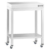 Stół roboczy PREMIUM – stal nierdzewna – 600 x 600 mm – z półką dolną i kółkami