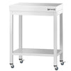 Stół roboczy PREMIUM – stal nierdzewna – 600 x 600 mm – z półką dolną i kółkami