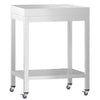 Stół roboczy PREMIUM – stal nierdzewna – 600 x 600 mm – z półką dolną i kółkami