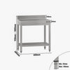Stół roboczy przyścienny ze stali nierdzewnej ECO - 600x600mm - z półką & wzmocniony
