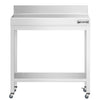 Stół roboczy ze stali nierdzewnej PREMIUM – 600 x 600 mm – z półką dolną, nadstawką i kółkami