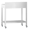 Stół roboczy ze stali nierdzewnej PREMIUM – 600 x 600 mm – z półką dolną, nadstawką i kółkami