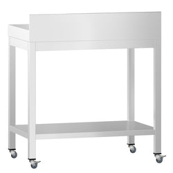 Stół roboczy ze stali nierdzewnej PREMIUM – 600 x 700 mm – z półką dolną, nadstawką i kółkami