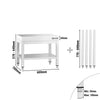 Stół podblatowy ze stali nierdzewnej 600 x 700 mm – z podstawą