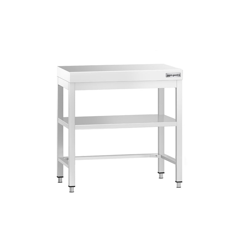 Stół roboczy ze stali nierdzewnej PREMIUM - 600x600 mm - z dolną półką i rozpórką
